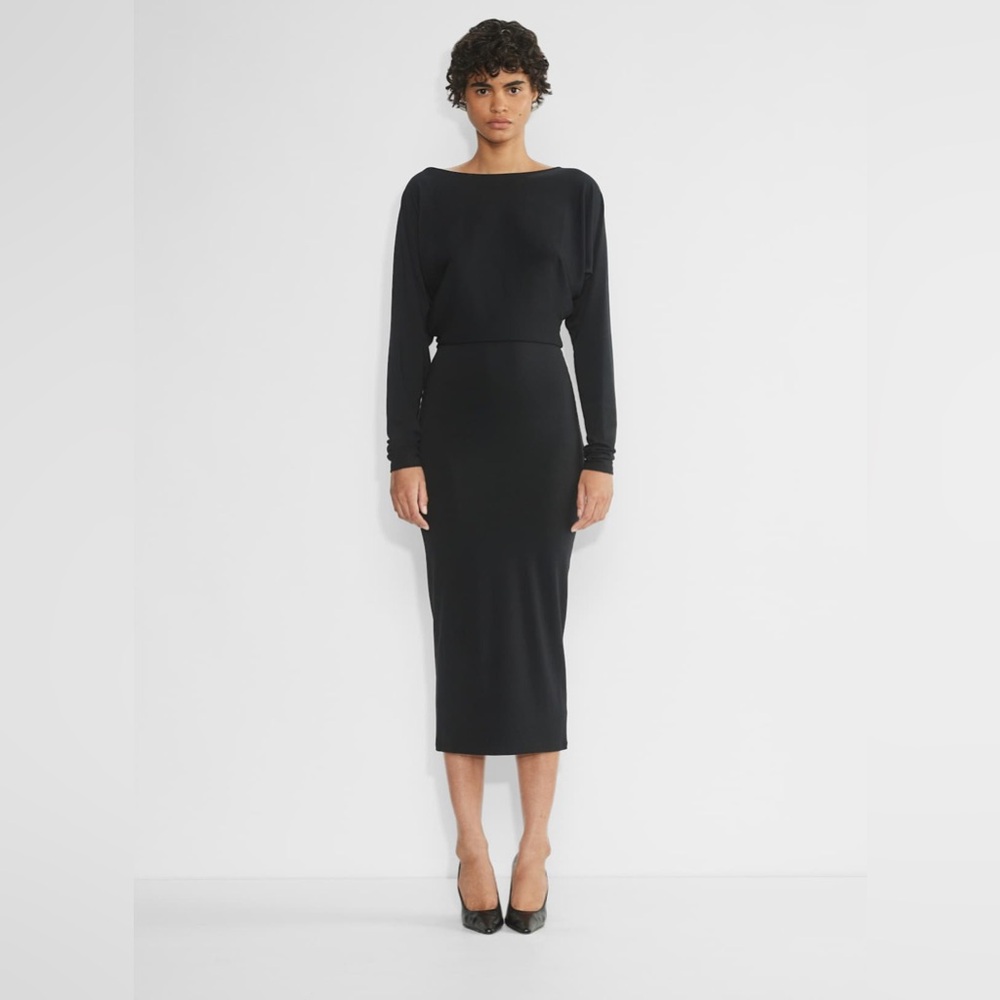 Aritzia Elegant Black Midi Dress
